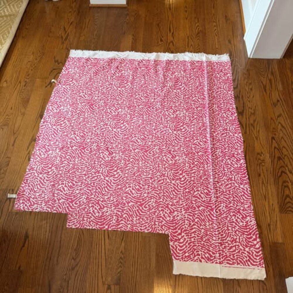 New Thibaut St. Croix Pink Coral Fabric Remnant 46 x 49